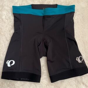 Women’s Pearl Izumi Black and Teal Cycling Shorts L